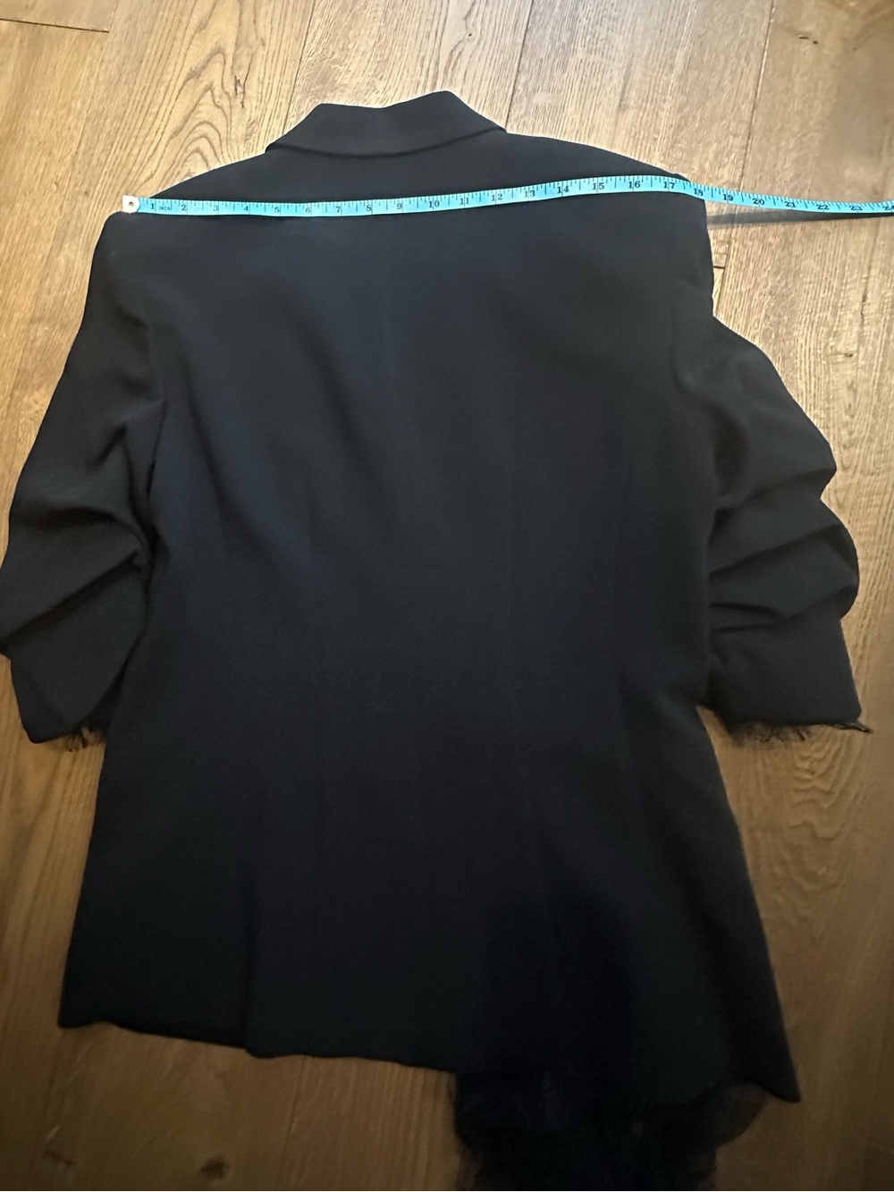 Cinq a Sept Black Asymmetric Lace-Trim Blazer - Picture 10 of 16